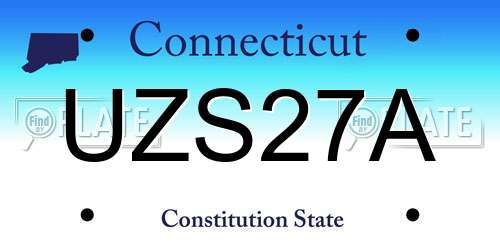 UZS27A Connecticut License Plate