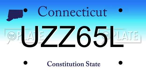 UZZ65L Connecticut License Plate