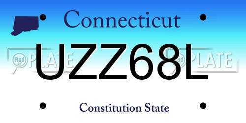 UZZ68L Connecticut License Plate