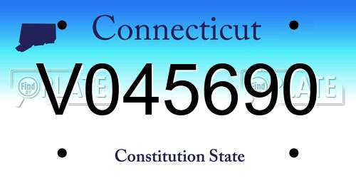 V045690 Connecticut License Plate