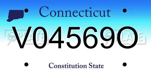 V04569O Connecticut License Plate