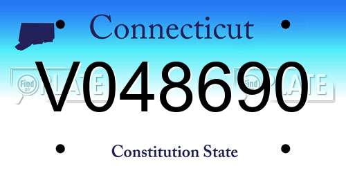 V048690 Connecticut License Plate