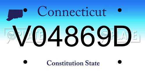 V04869D Connecticut License Plate