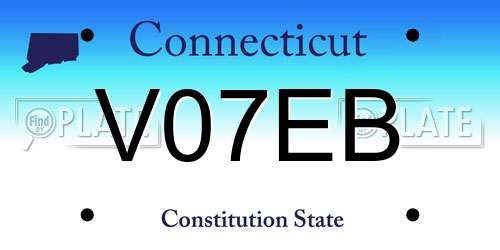 V07EB Connecticut License Plate