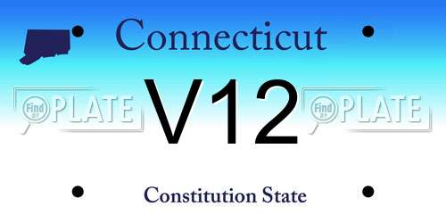 V12 Connecticut License Plate