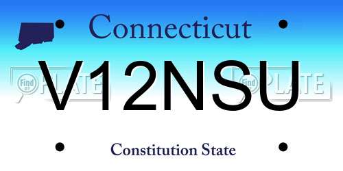 V12NSU Connecticut License Plate