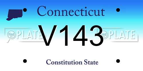 V143 Connecticut License Plate