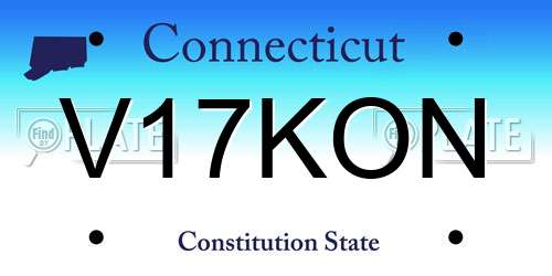 V17KON Connecticut License Plate