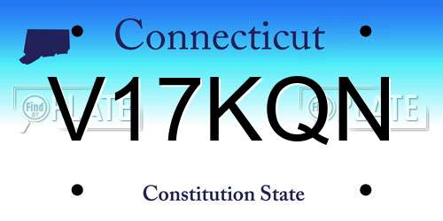 V17KQN Connecticut License Plate