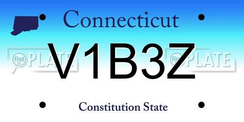 V1B3Z Connecticut License Plate
