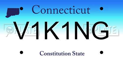 V1K1NG Connecticut License Plate