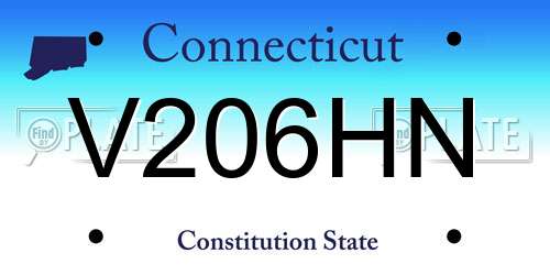 V206HN Connecticut License Plate
