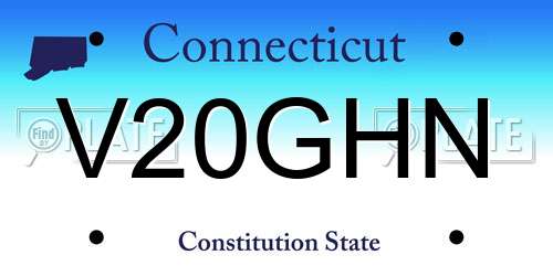 V20GHN Connecticut License Plate