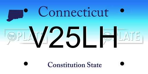 V25LH Connecticut License Plate