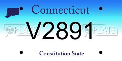 V2891 Connecticut License Plate
