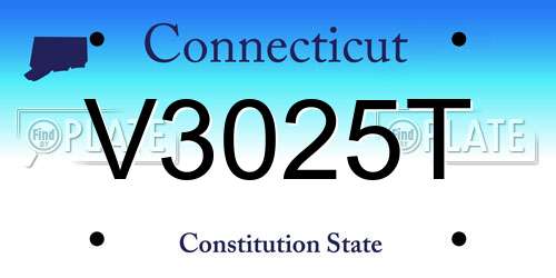 V3025T Connecticut License Plate
