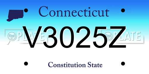 V3025Z Connecticut License Plate