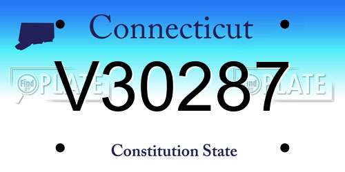 V30287 Connecticut License Plate