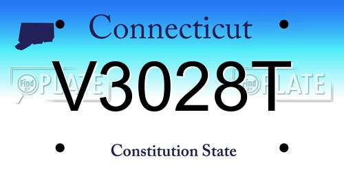 V3028T Connecticut License Plate