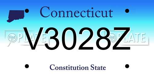 V3028Z Connecticut License Plate