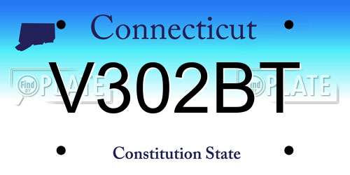 V302BT Connecticut License Plate