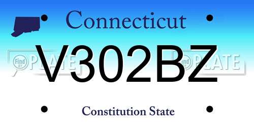 V302BZ Connecticut License Plate