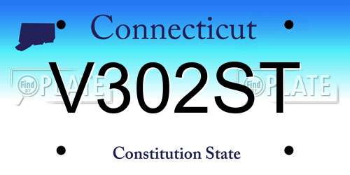 V302ST Connecticut License Plate