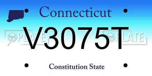 V3075T Connecticut License Plate