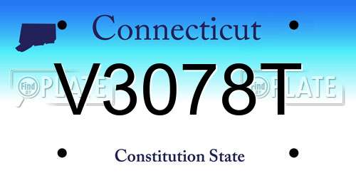 V3078T Connecticut License Plate