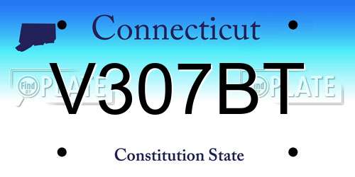V307BT Connecticut License Plate