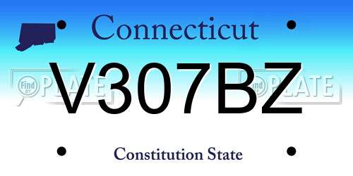 V307BZ Connecticut License Plate
