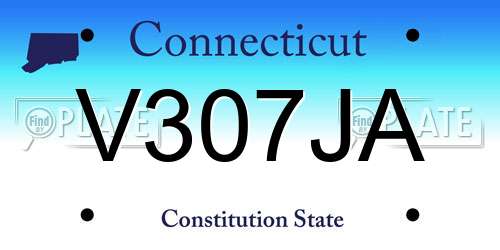 V307JA Connecticut License Plate