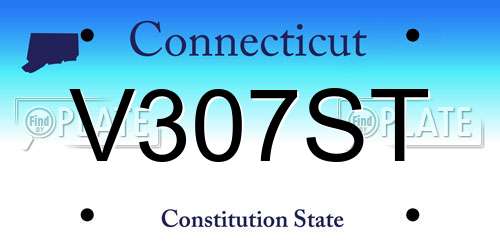 V307ST Connecticut License Plate