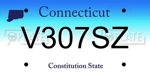 V307SZ Connecticut License Plate