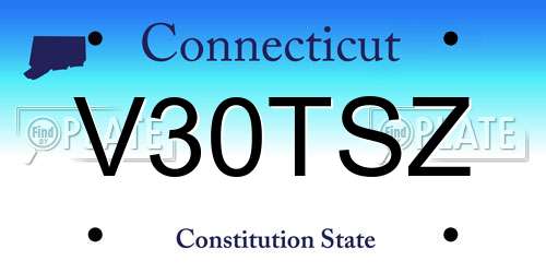 V30TSZ Connecticut License Plate