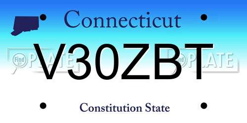 V30ZBT Connecticut License Plate