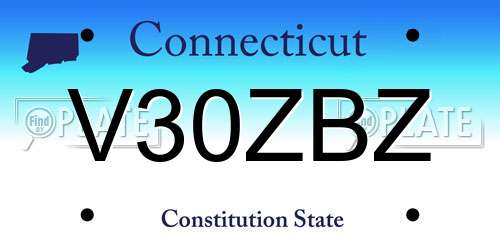 V30ZBZ Connecticut License Plate