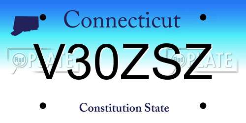 V30ZSZ Connecticut License Plate