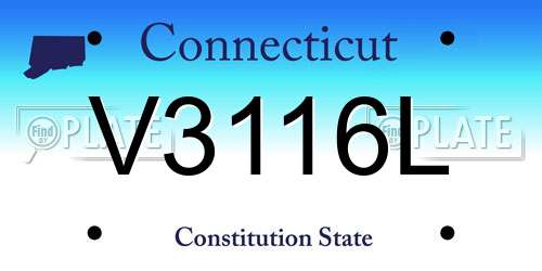 V3116L Connecticut License Plate