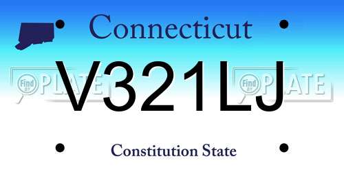V321LJ Connecticut License Plate