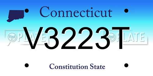 V3223T Connecticut License Plate