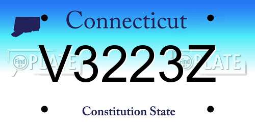 V3223Z Connecticut License Plate