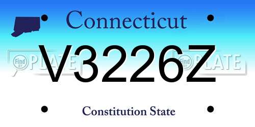 V3226Z Connecticut License Plate