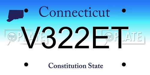 V322ET Connecticut License Plate