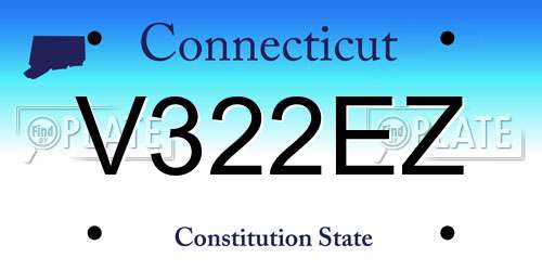 V322EZ Connecticut License Plate