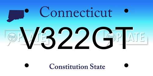 V322GT Connecticut License Plate