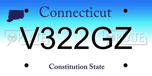 V322GZ Connecticut License Plate