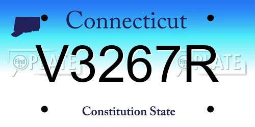 V3267R Connecticut License Plate