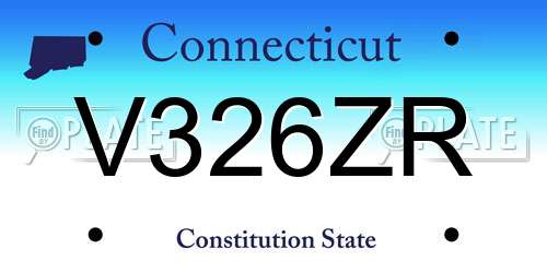 V326ZR Connecticut License Plate