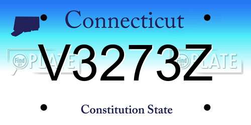 V3273Z Connecticut License Plate